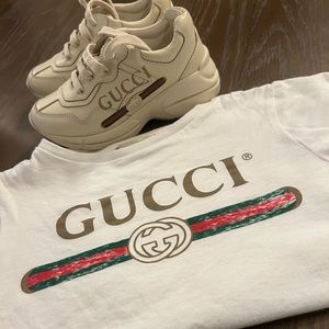 GUCCI SHIRT WITH MATCHING SHOES KIDS AGE 3